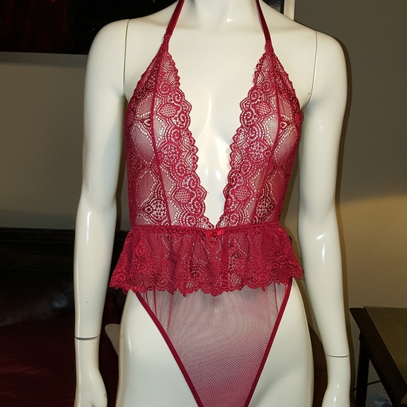Shirley of Hollywood Other - Hustler Hollywood Red Lace Deep V Teddy